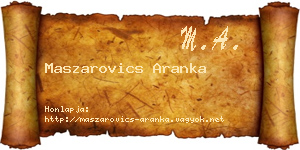 Maszarovics Aranka névjegykártya